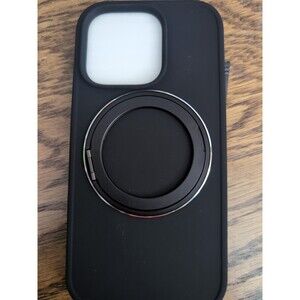 Silicone iPhone 16 Pro Case With Screen Protector And Kickstand-Black
